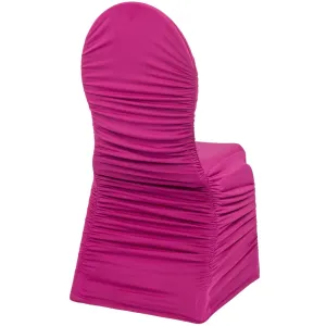 Ruched Fashion Spandex Banquet Chair Cover - Fuchsia